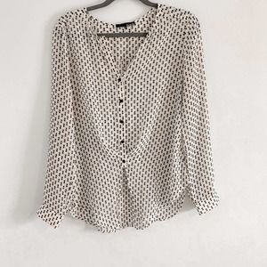 Anthropologie Ro+De White Button Front Top Size Medium